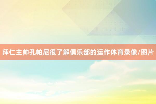 拜仁主帅孔帕尼很了解俱乐部的运作体育录像/图片