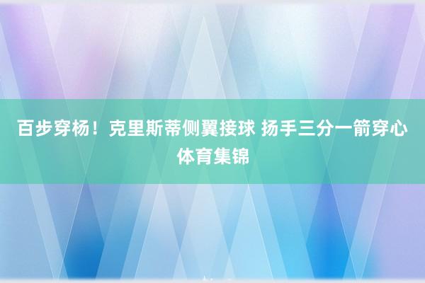 百步穿杨！克里斯蒂侧翼接球 扬手三分一箭穿心体育集锦